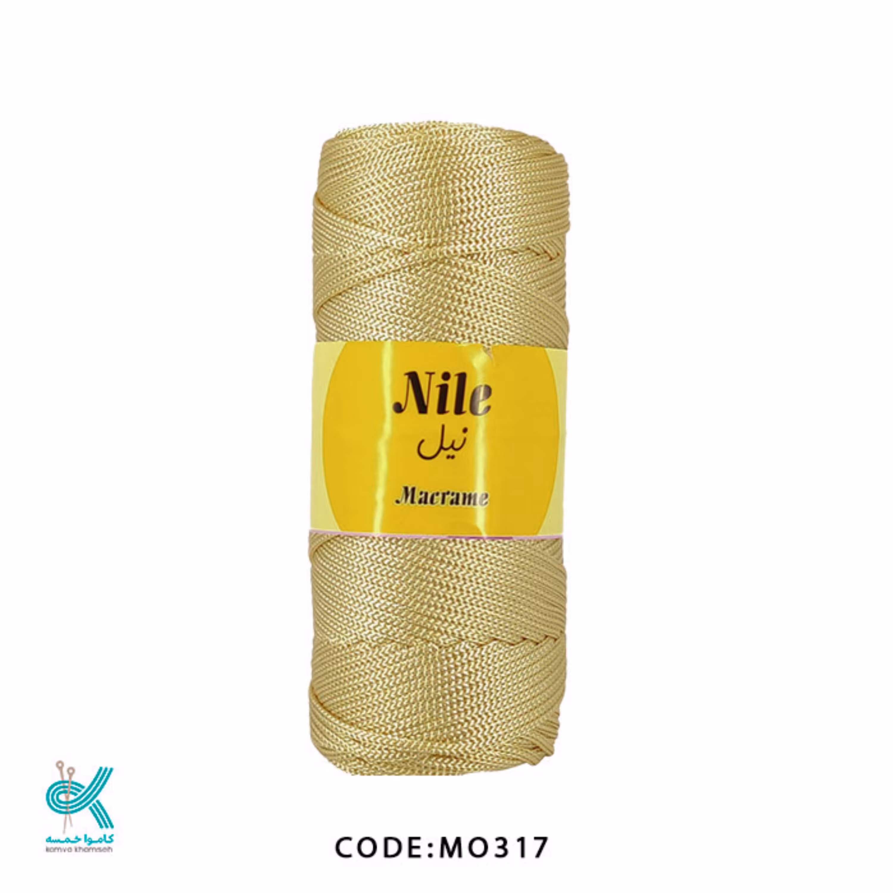 قیطان مکرومه سه سوزنه پلی استر  طلایی روشن 317 