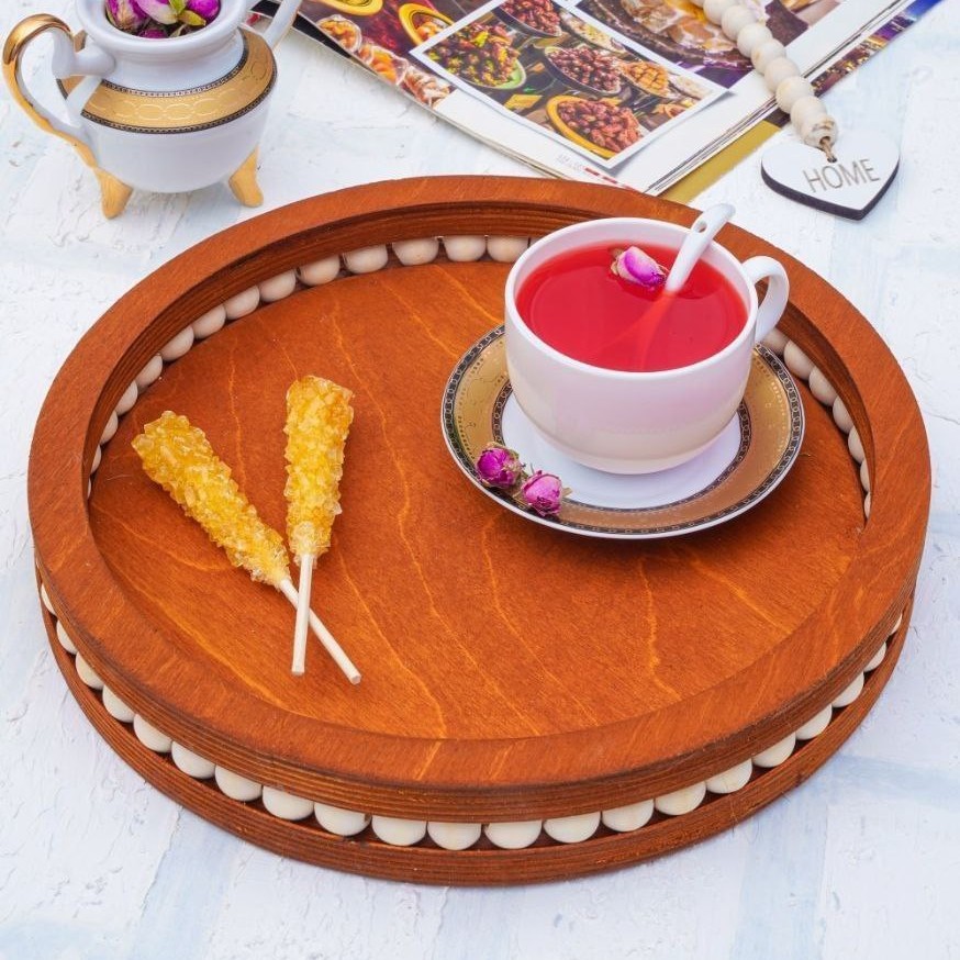 سینی چوبی دور مهره مناسب میوه و فنجان قهوهدمنوش
کیفیت عالی
قطر20
