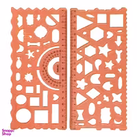 خط کش شابلون دو قلو مدل ژله ای سایز 20 سانتی متر