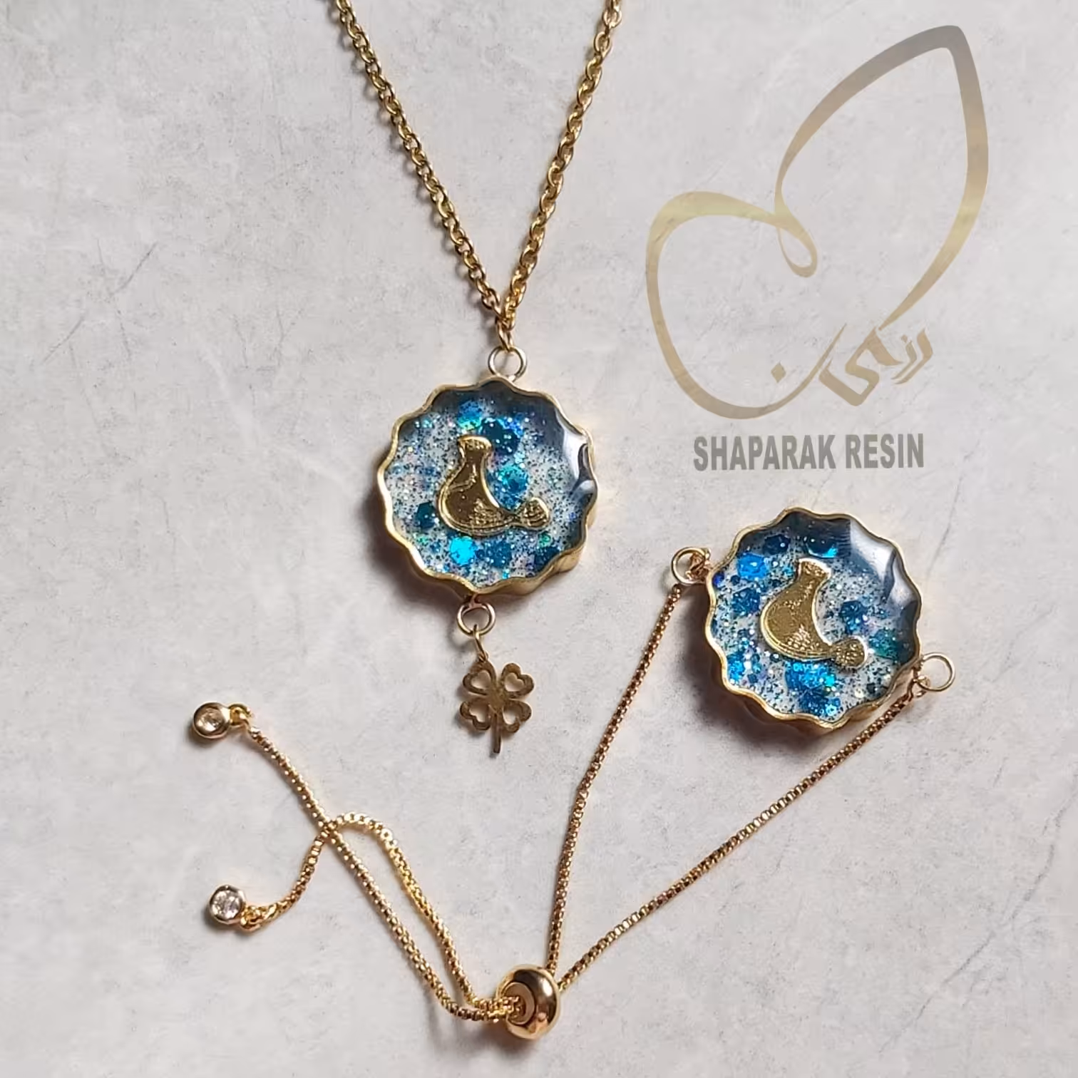 نیم ست گردنبند و دستبند تمام استیل