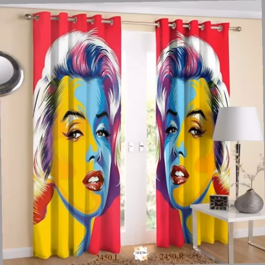 پرده اتاق خواب یک قواره با طرح مرلین مونرو