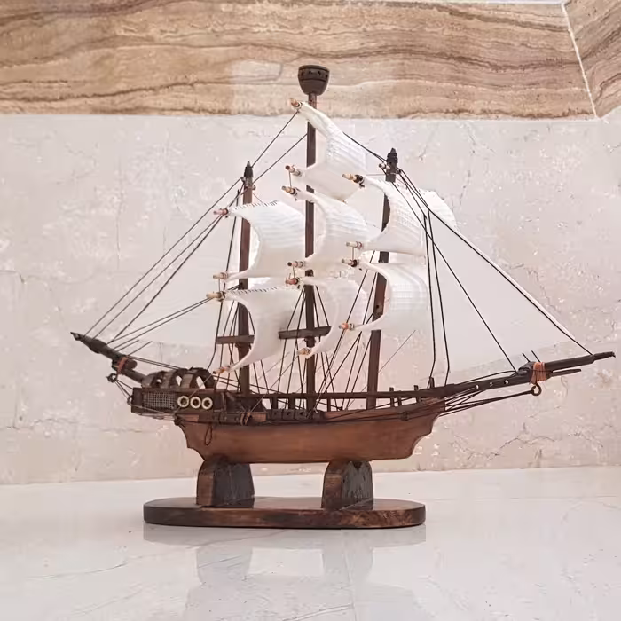 ماکت کشتی بادبانی کلکسیونی سایز متوسط (پس کرایه)
