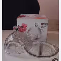 جای پنیر و کره کریستال ونیز درب دار