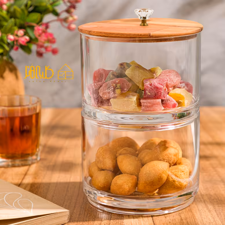 شکلات خوری دو طبقه درب چوبی لیمون 2167