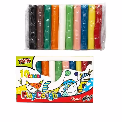 خمیر بازی مقوایی 10 رنگ توتو
