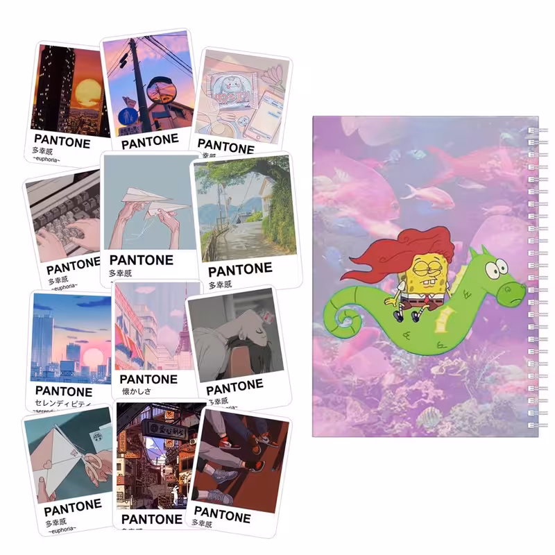 دفتر مشق باژیکان طرح انیمه پنتون 90s کد 20211927 به همراه برچسب  مجموعه 12 عددی