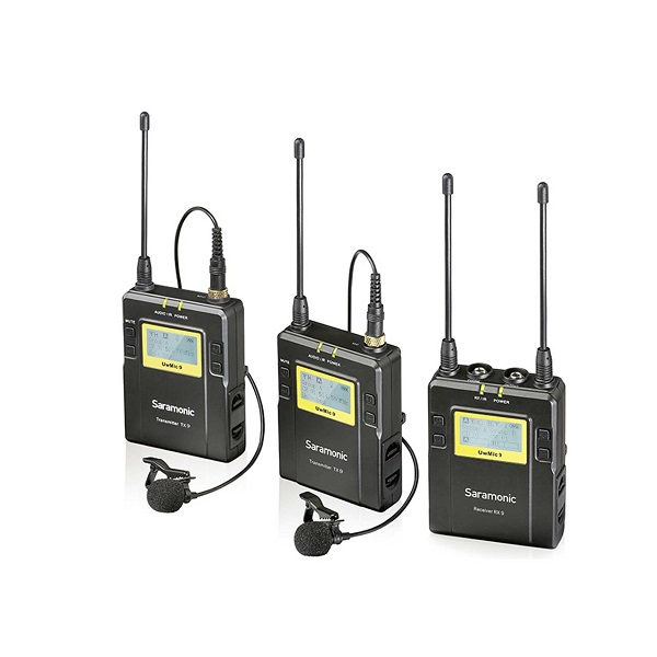 میکروفن بی سیم دو یقه ای سارامونیک مدل Saramonic UHF Wireless Lavalier Microphone System UwMic9 Kit2