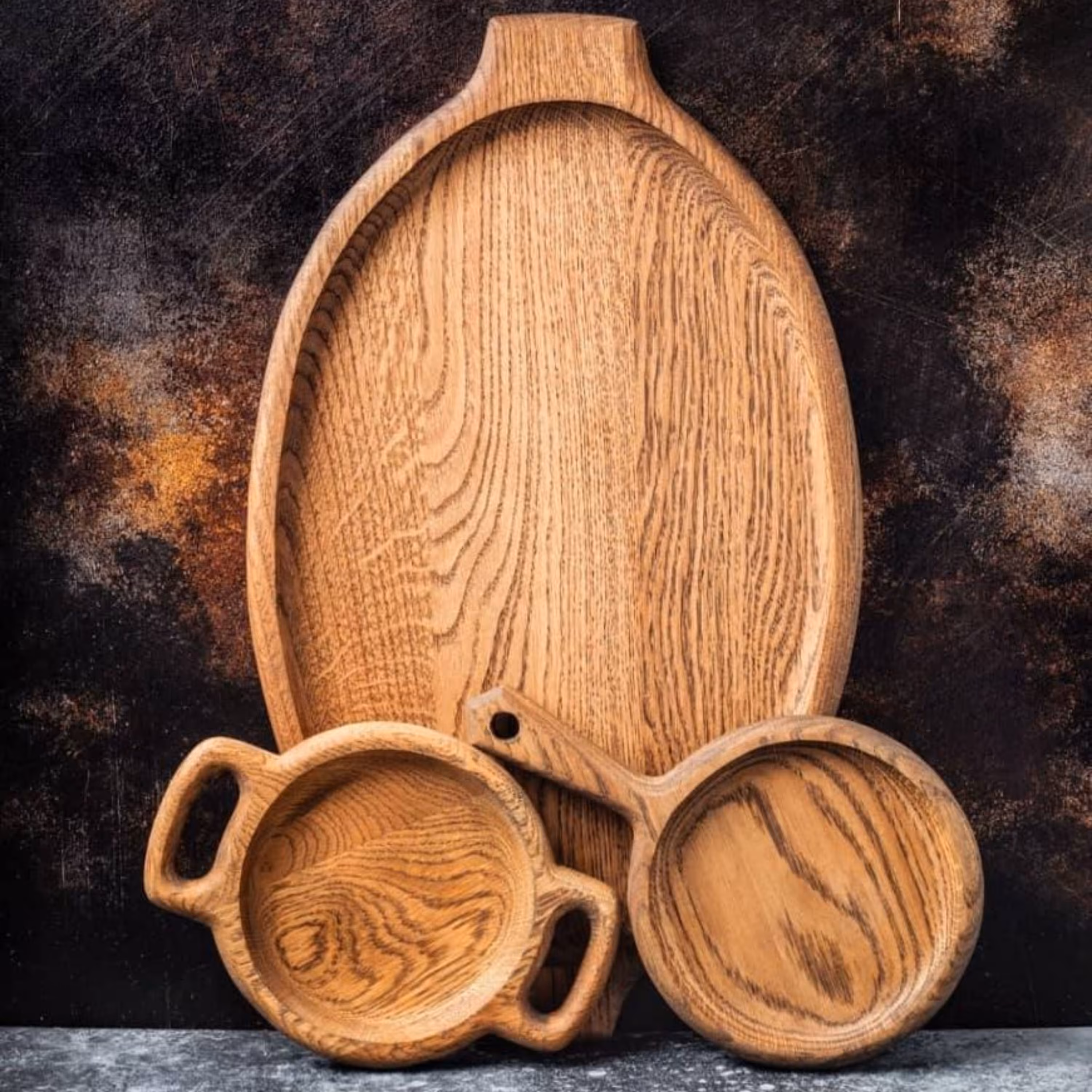 ست صبحانه خوری چوبی سه تکه بسیار زیبا و با کیفیت 