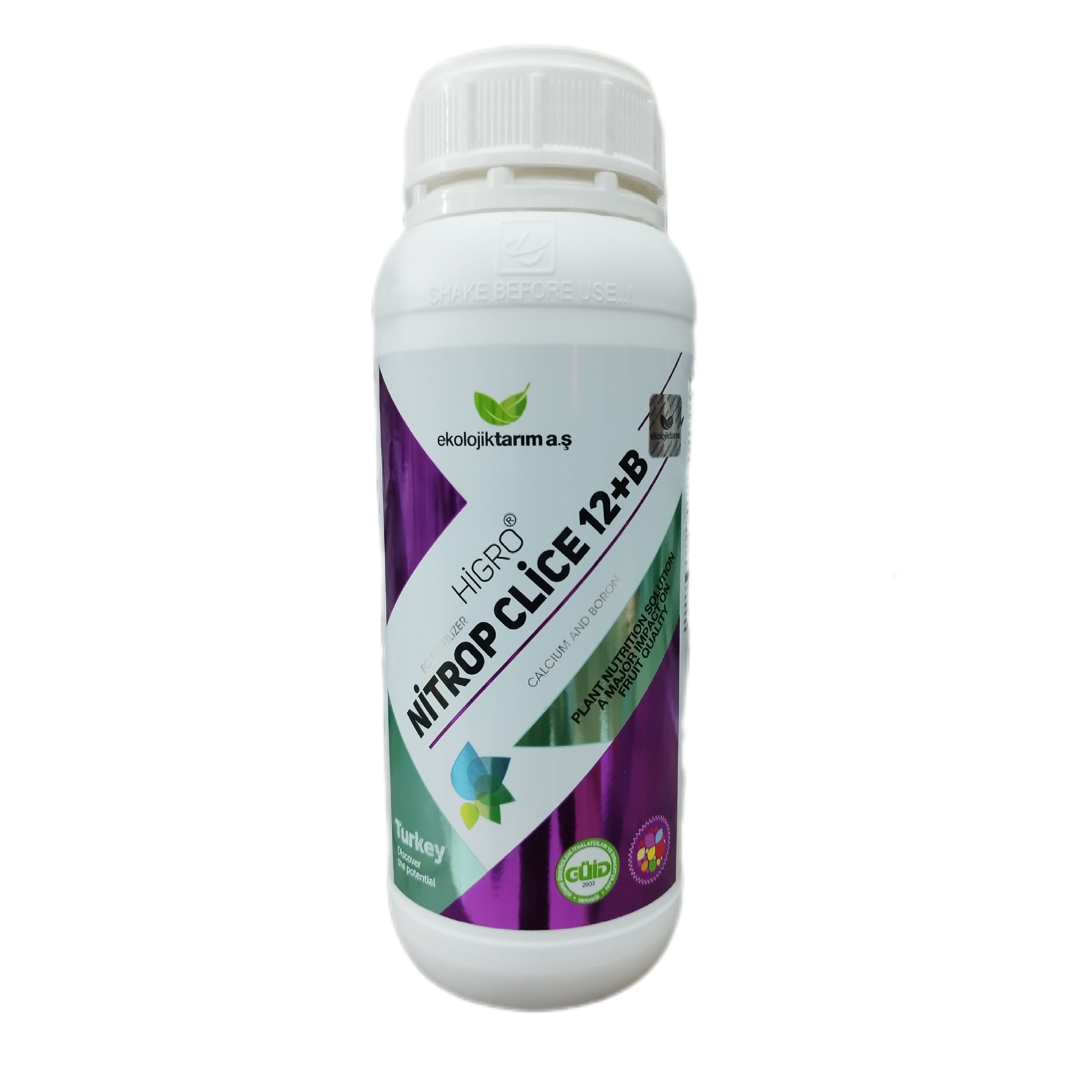 کود مایع حاوی کلسیم و بر  هیگرو نیترو پی کلیک Nitrop clice 12+B حجم 1 لیتری برند  اکولوژیک تاریم _ترکیه