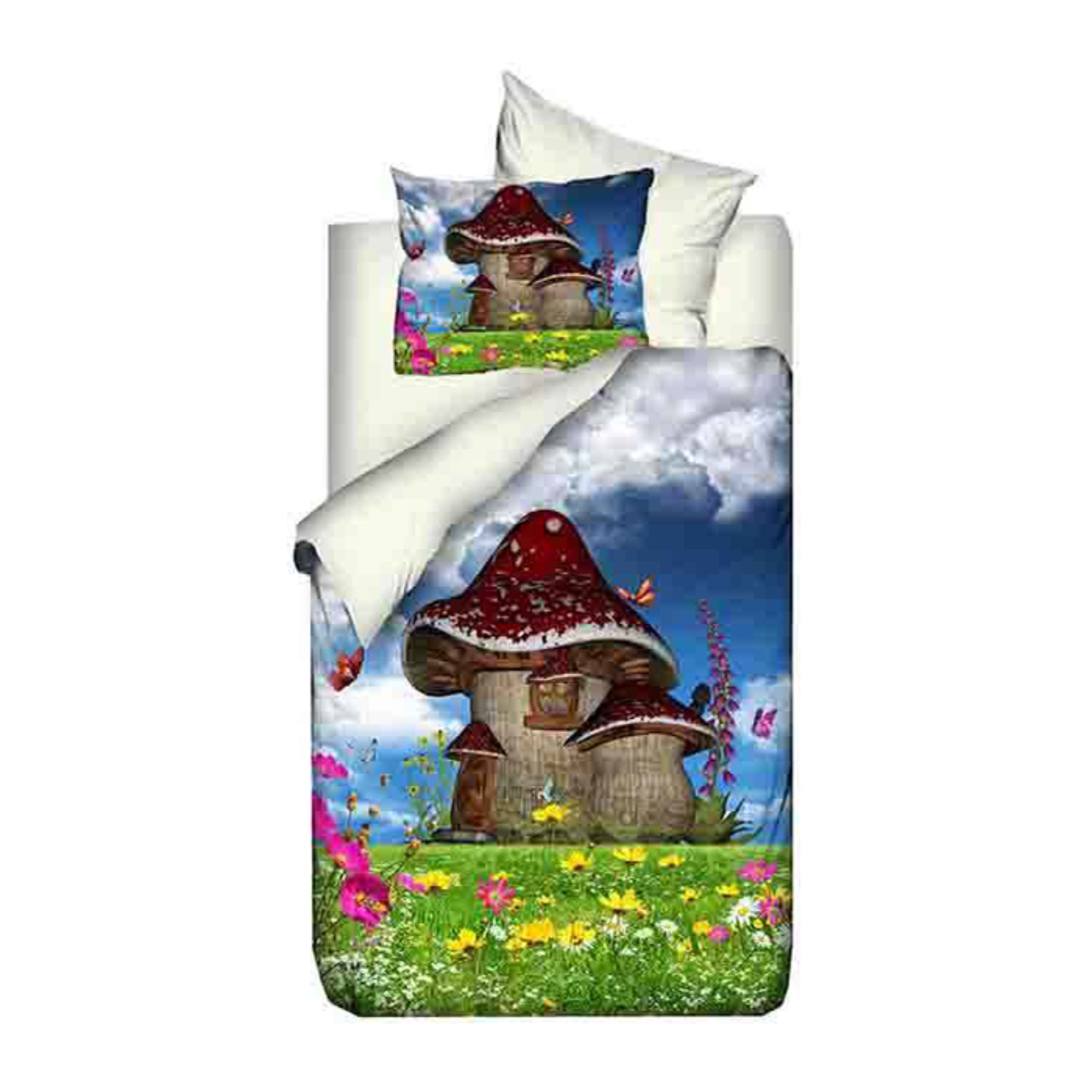 سرویس کاور لحاف نوزادی 4 تکه سه بعدی وارل طرح خانه قارچی کد 33015034002