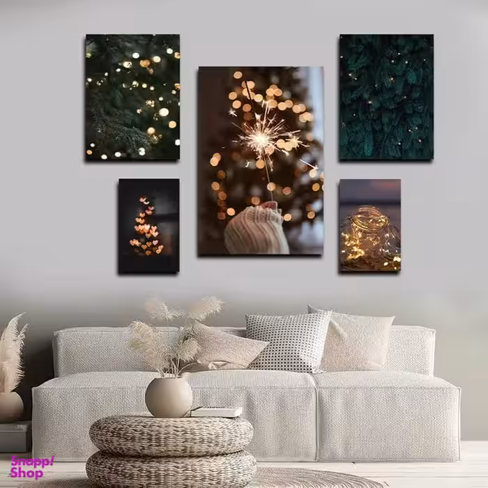 تابلو شاسی بکلیت طرح مدرن فشفشه و ریسه مدل SH-1660 مجموعه 5 عددی