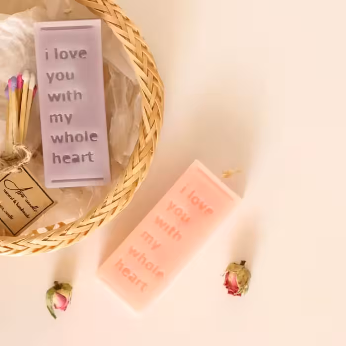 شمع کتیبه لاو مناسب ولنتاین ارتقاع 10 سانت