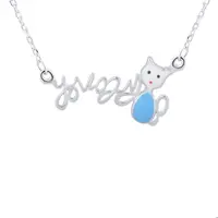 گردنبند نقره زنانه گالری شمرون مدل گربه کد NEC641S0