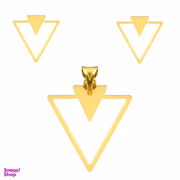 نیم ست طلا 18 عیار زنانه شمیم گلد گالری مدل هرم