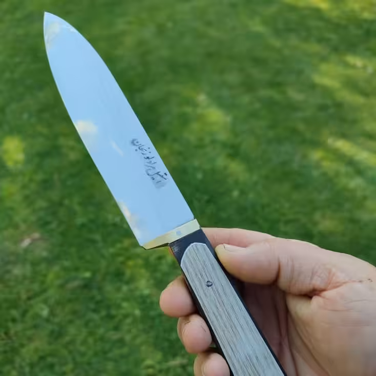 چاقو آشپزخانه سایز 3 جنس تیغه فولاد استیل ضد زنگ باربند برنج دسته کائوچو