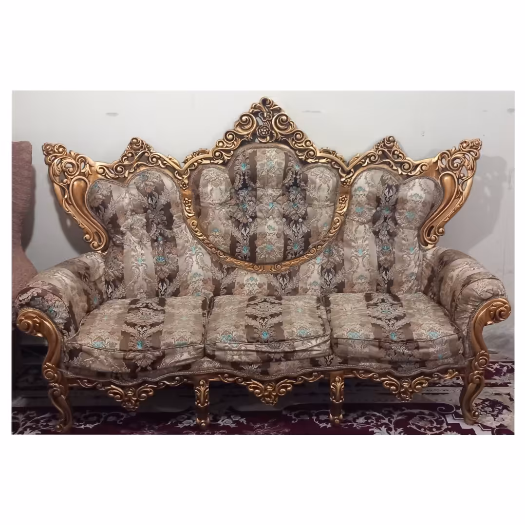 مبل سلطنتی 9 نفره اسکلت تمام چوب