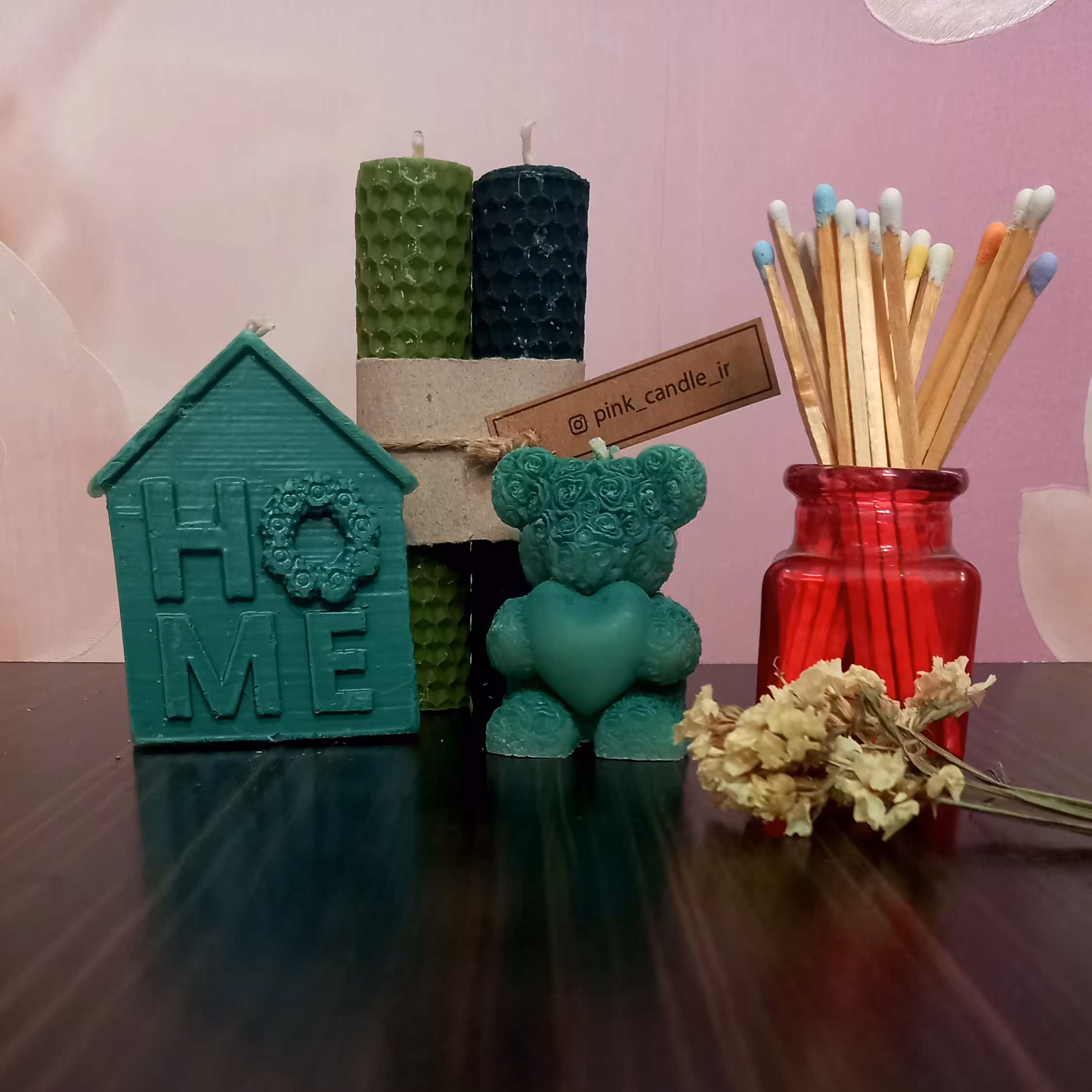 پک هدیه شمع سبز