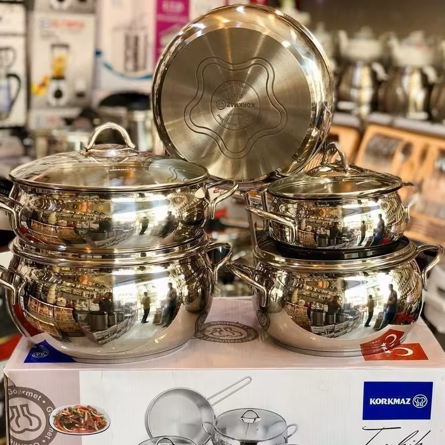 قابلمه استیل مارک کرکماز ترکیه درب شیشه ای مدل تامبیک کف چدن اصل