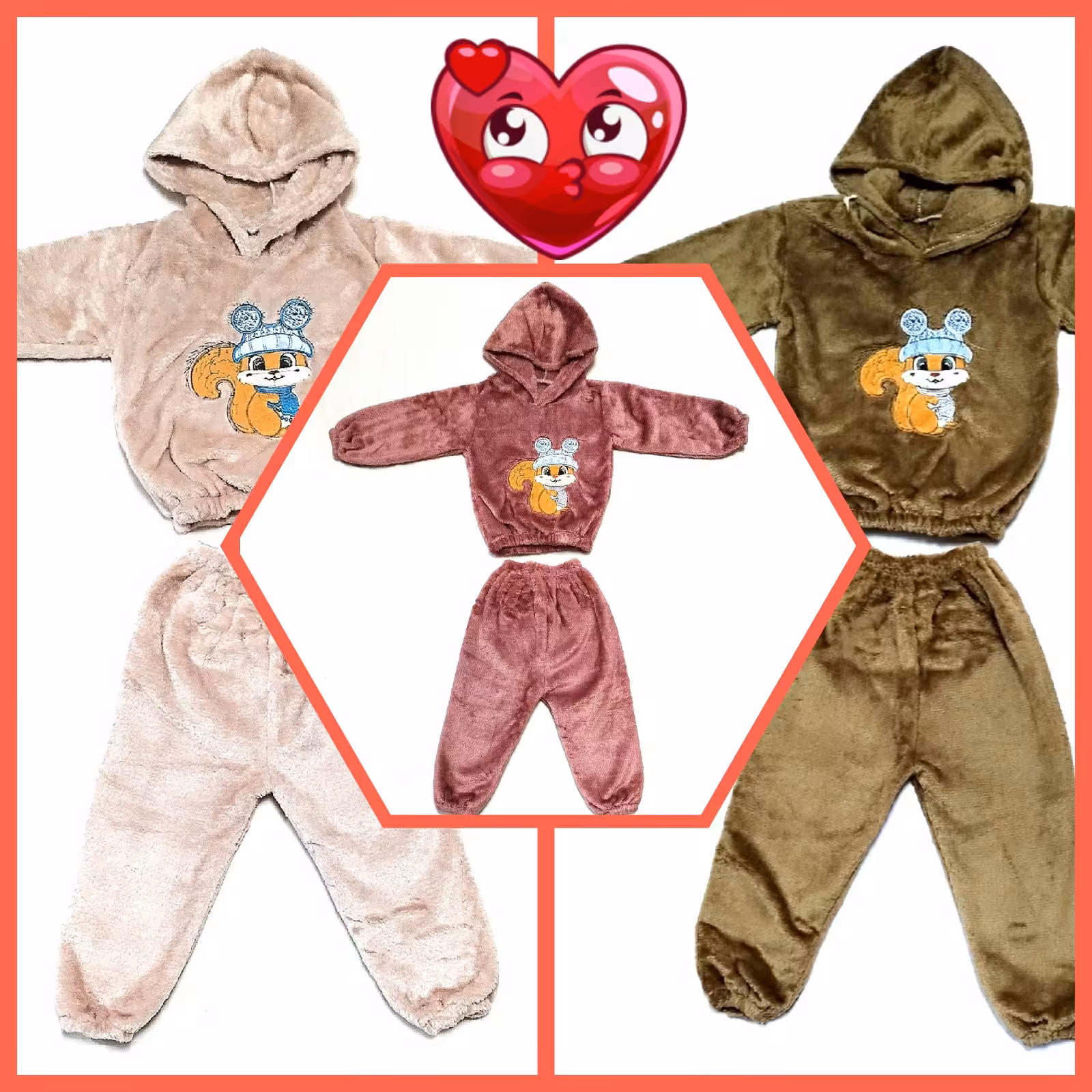 هودی شلوار پولیشی بچگانه طرح سنجاب،اسپرت،دخترانه،پسرانه،نرم و گرم