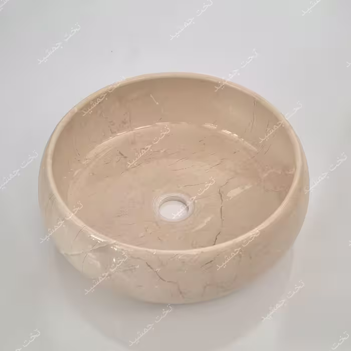 کاسه روشویی سنگ دهبید رنگ کرم