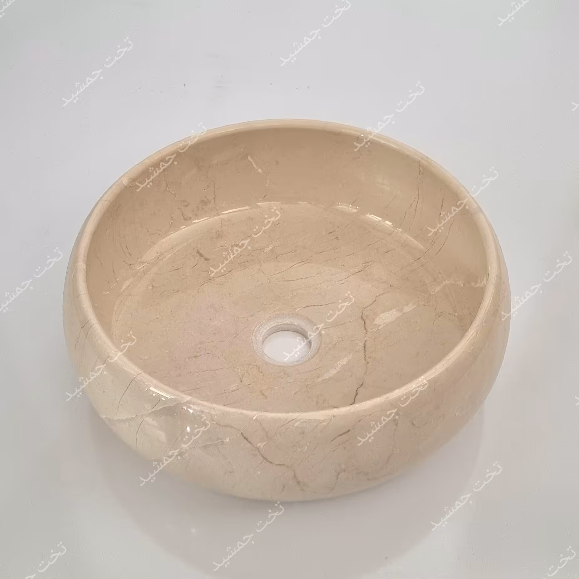 کاسه روشویی سنگ دهبید رنگ کرم