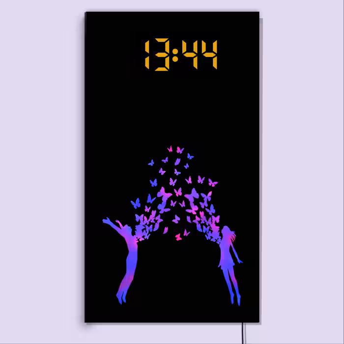 ساعت دیواری لوکس و دکوراتیو دیجیتال چند منظوره (طرح هم پرواز)