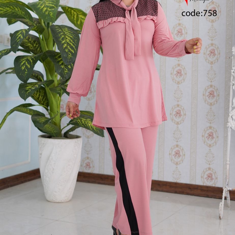 ست تونیک شلوار بالا گیپور کرواتی