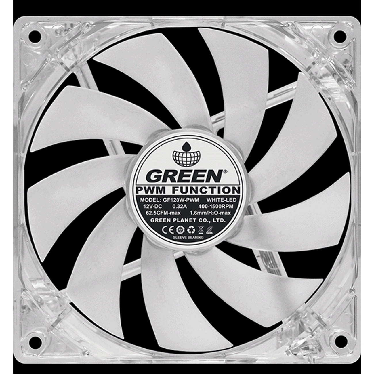 فن سی پی یو گرین Green True Spirit 120M BW RevA