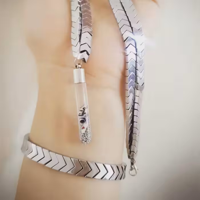 کد109 ست گردنبند ودستبند حدید 