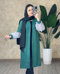 مانتو اسپرت زنانه حریر مدل مانتو بلندآستین یاخما