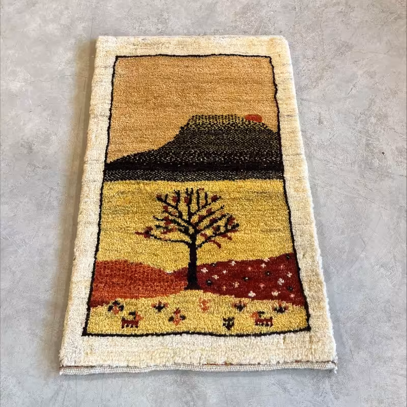 گبه نیم متری دستباف طرح کوهستان حاشیه کرم کد 776