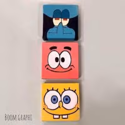 نقاشی سه لت باب اسفنجی و دوستان