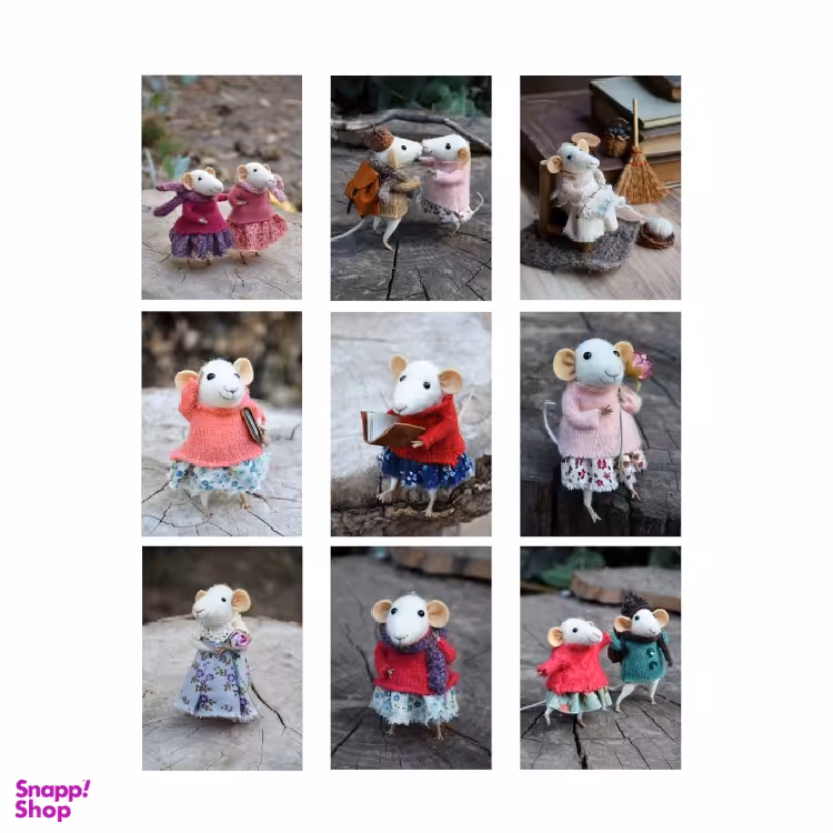 تابلو آهنربایی طرح موش مجموعه 9 عددی سایز 5×7 سانتی متر