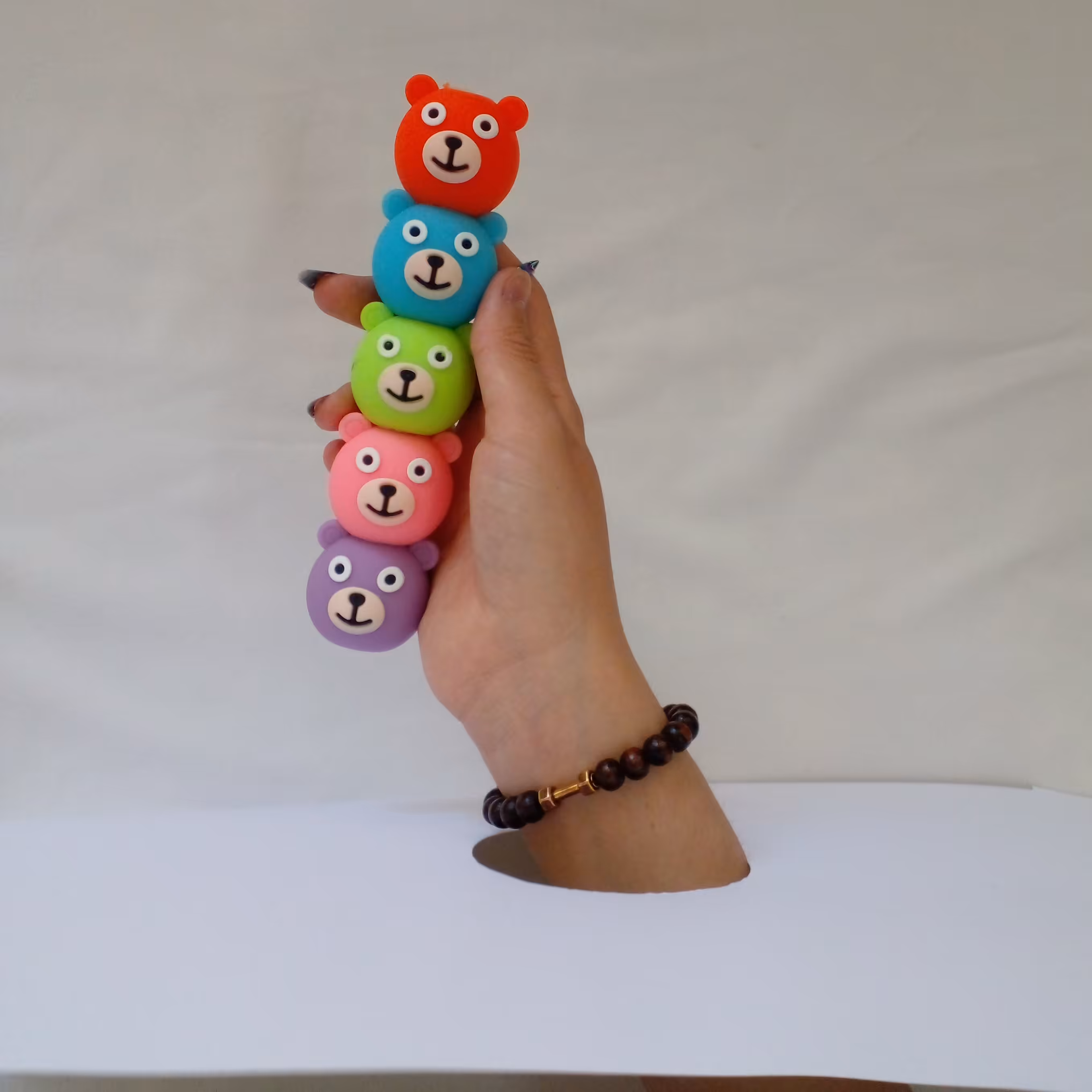 هایلایتر ماژیک فسفری خرسی طبقه ای بسته 4 عددی با رنگ های متفاوت 