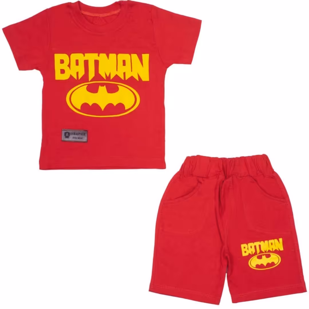 تی شرت و شلوارک پسرانه مدل بتمن کد 135