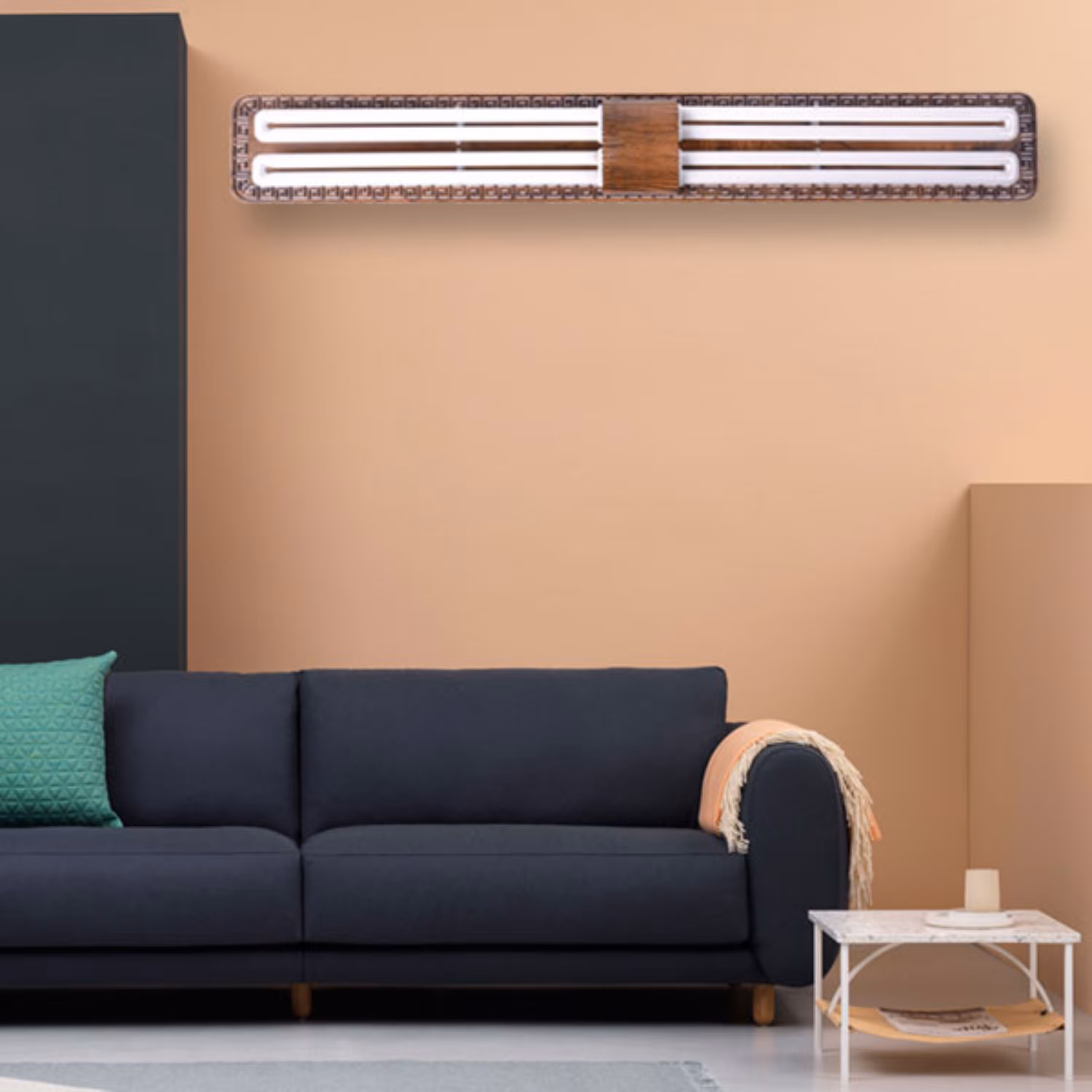 قاب مهتابی چوبی دکوراتیو مدل 4 لامپ ورساچه