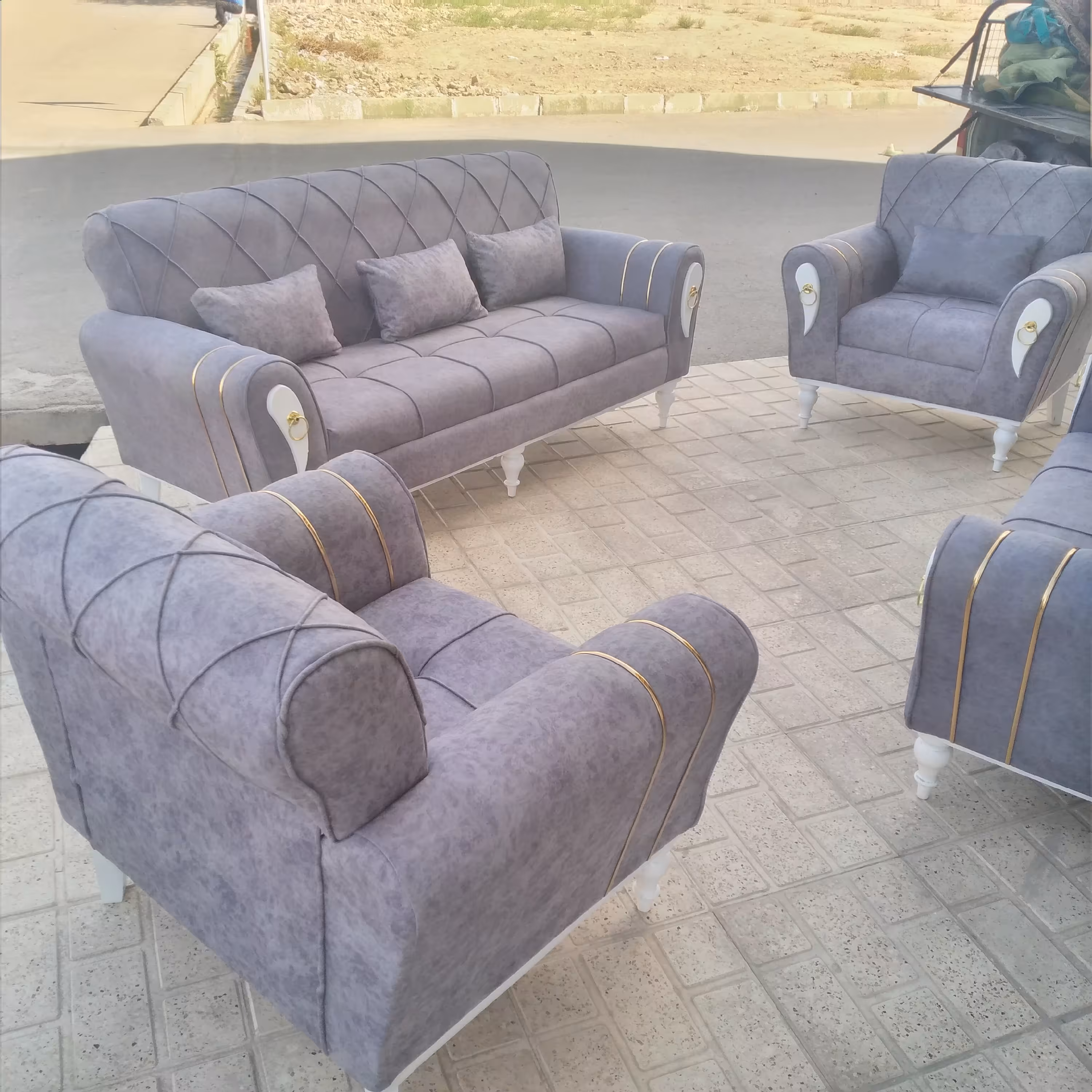 مبل اسکارلت پایه خراطی رودی 7 نفره