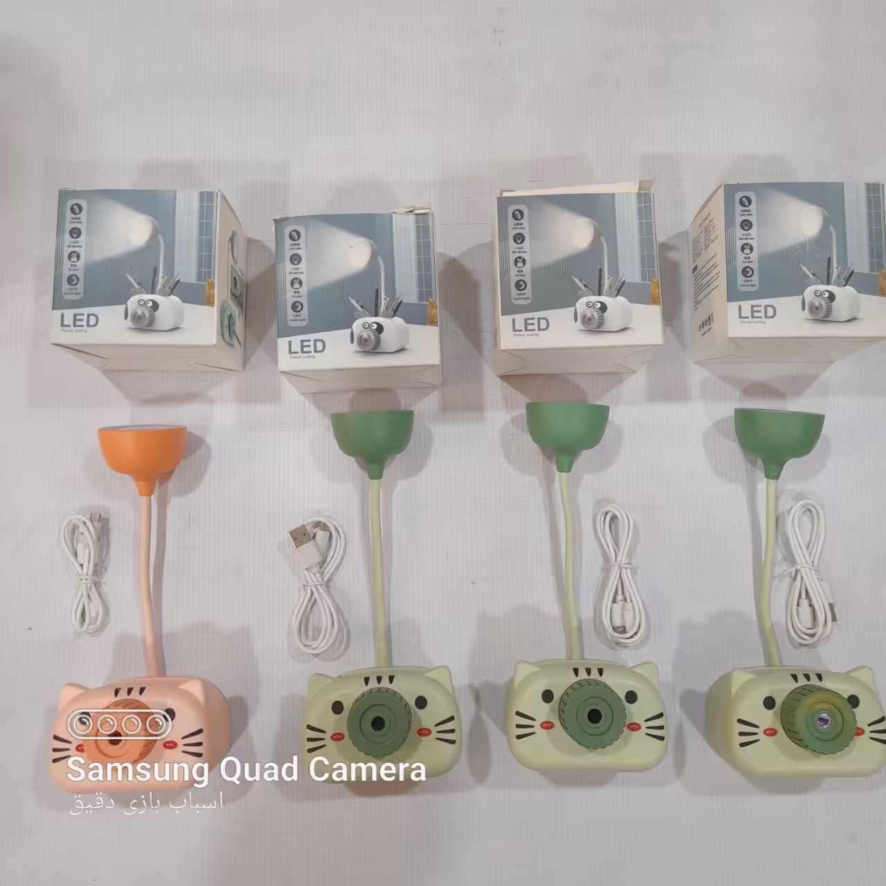 خرید کادو دخترانه - چراغ خواب و چراغ مطالعه - طرح گربه مدادتراش - شارژی - برقی