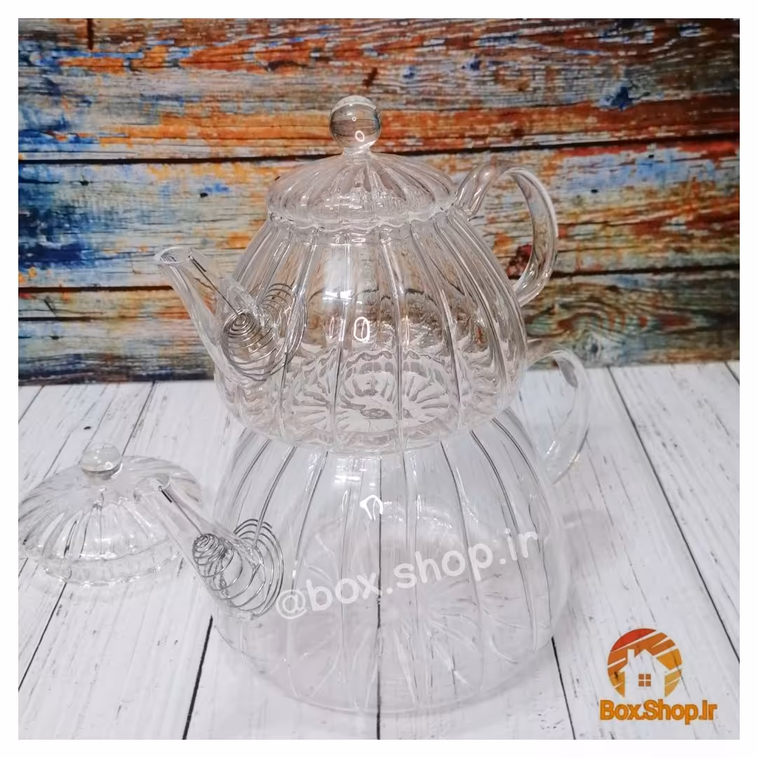 کتری قوری پیرکس طرح کدو شعله مستقیم چینی