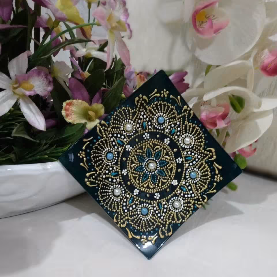 بشقاب شیشه ای نقطه کوبی 11 در 11