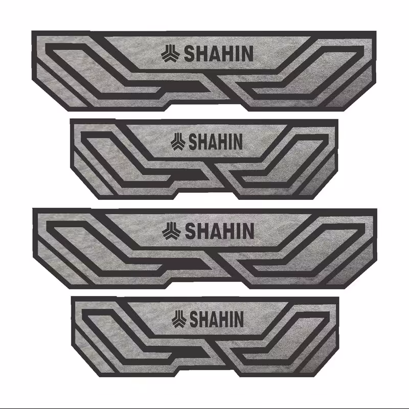 برچسب بدنه خودرو طرح پارکابی چرم کد SP019 مناسب برای شاهین بسته 4عددی