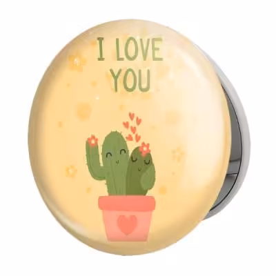 آینه جیبی خندالو طرح کاکتوس مدل تاشو کد 5304