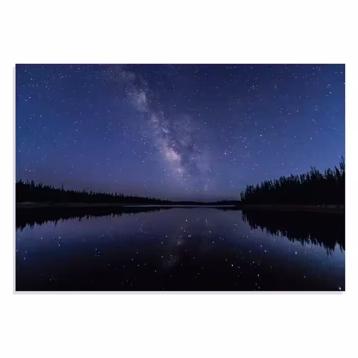 تابلو شاسی طرح آسمان پر ستاره جنگل Forest Mikly Way Starry Night مدل NV0797