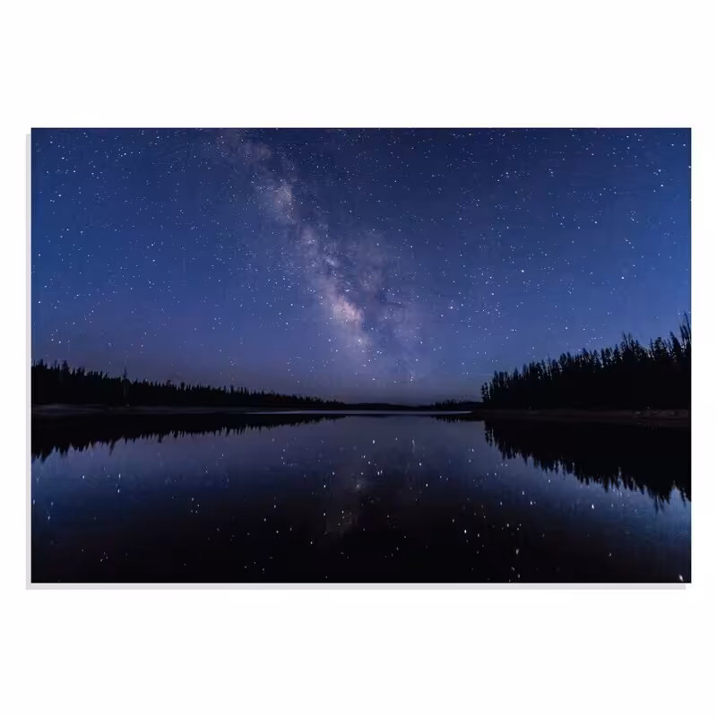 تابلو شاسی طرح آسمان پر ستاره جنگل Forest Mikly Way Starry Night مدل NV0797