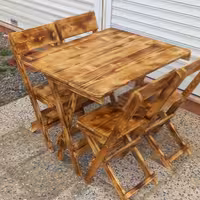 میز صندلی تاشو چوبی 4 نفره درجه 1  ضمانت نامه دار