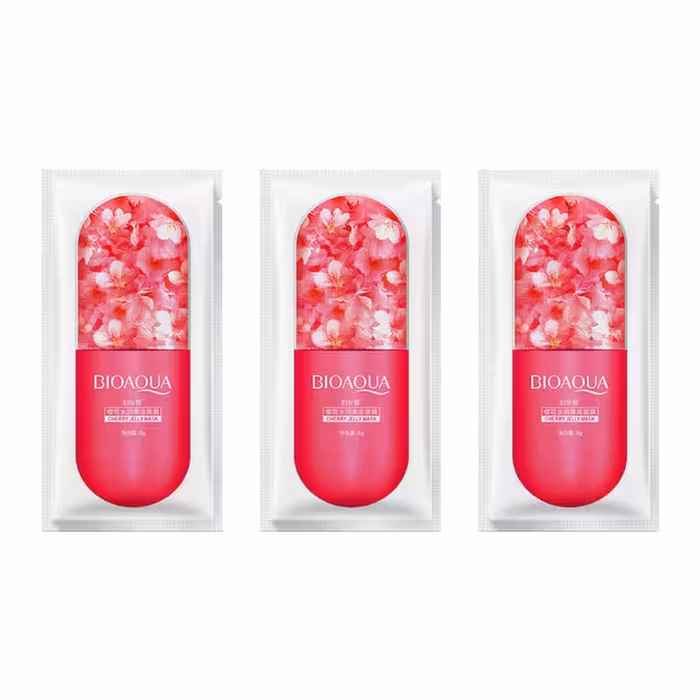 ماسک صورت بایو آکوا مدل Cherry وزن 8 گرم مجموعه 3 عددی