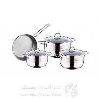 سرویس هفت پارچه استیل سوفرام درب شیشه ای مدل سافت - SOFT