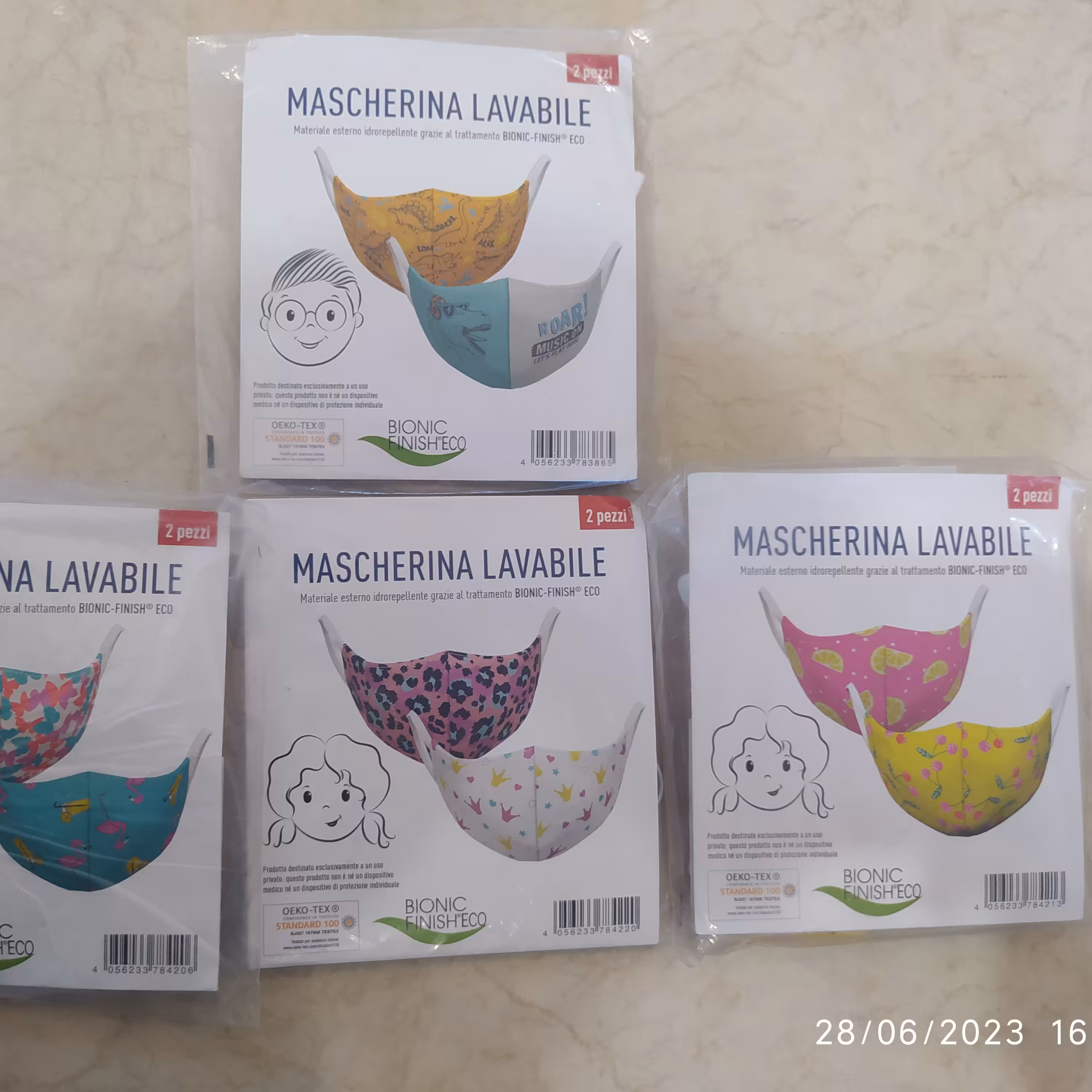 ماسک چند لایه دخترانه و پسرانه وارداتی از المان در رنگ و.طرح مختلف