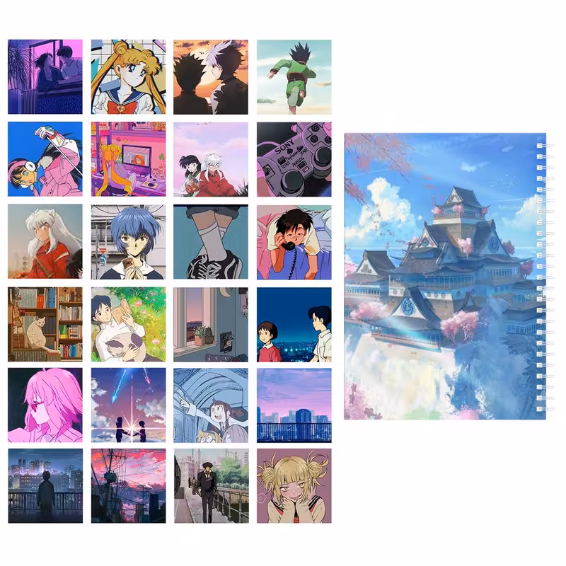 دفتر  یادداشت باژیکان طرح انیمه پنتون 90s کد 20111785 به همراه فتوکارت مجموعه 24 عددی