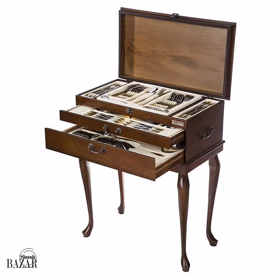 سرویس قاشق و چنگال 136 پارچه ناب استیل مدل فلورانس